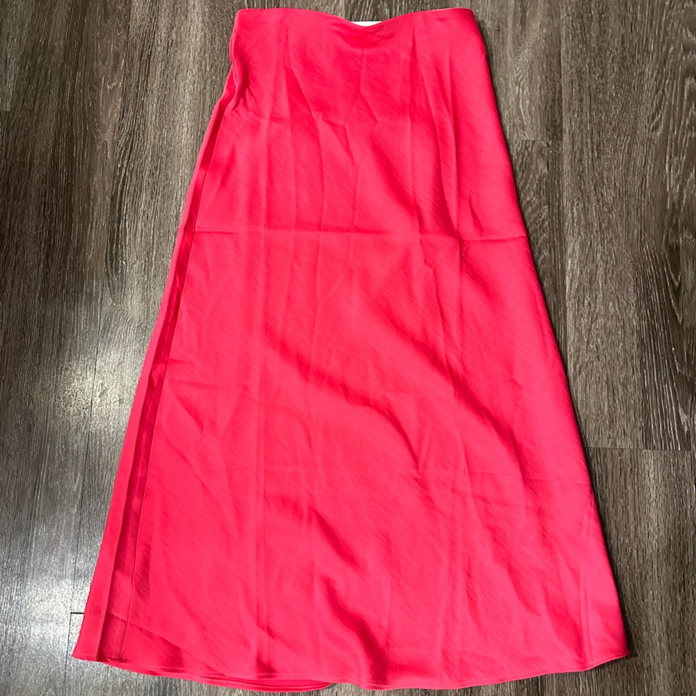 Satin midi skirt